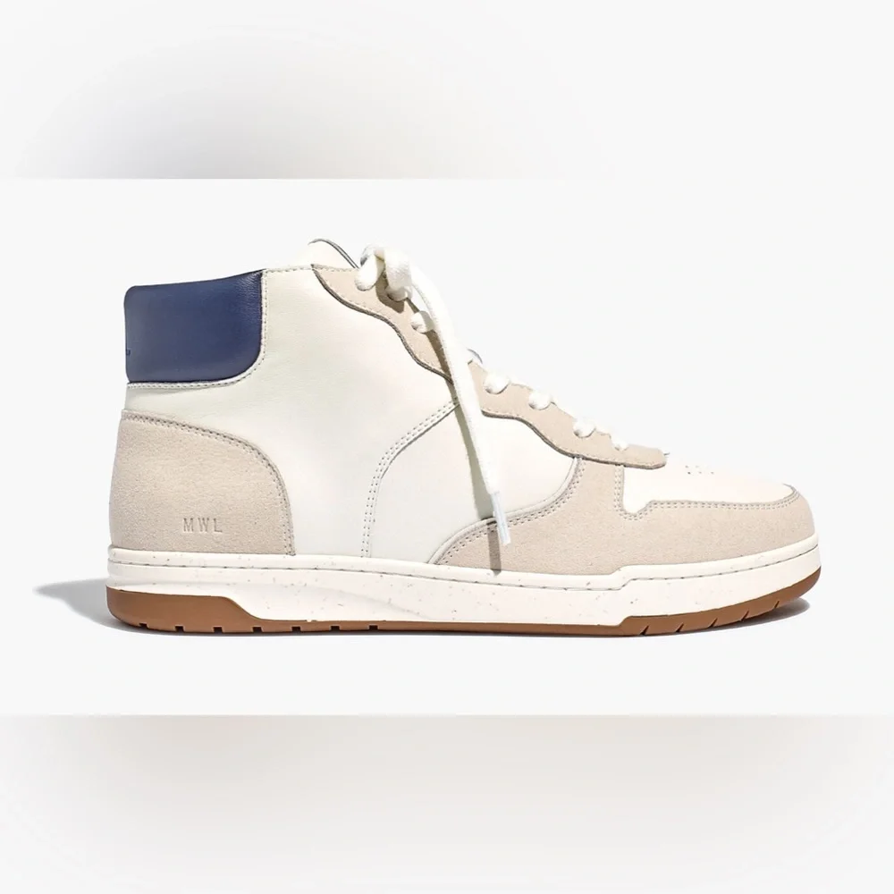 Madewell Court High-Top Sneakers in All White. - Picture 3 of 8